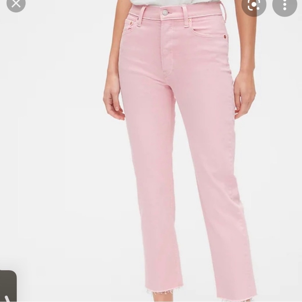 NWT GAP Cheeky Straight Pink Cropped Jeans